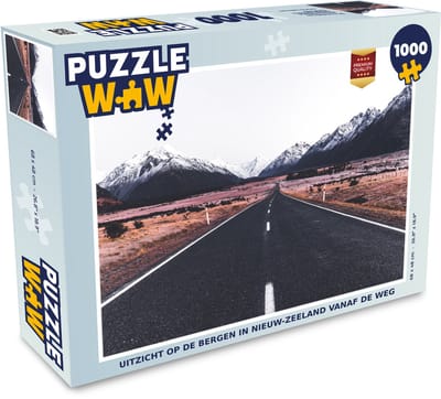 Puzzel Uitzicht op de bergen in Nieuw-Zeeland vanaf de weg - Legpuzzel - Puzzel 1000 stukjes volwassenen