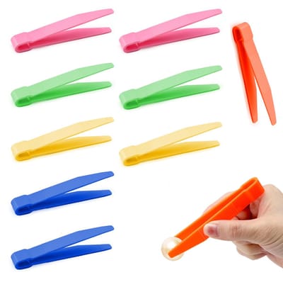 10 stuks pincetten voor kinderen, plastic pincet, kleurrijk kunststof, educatief speelgoed voor kinderen voor fijne motoriek, pincet, strijkkralen, pincetten, kinderen, voor sorteren, tellen