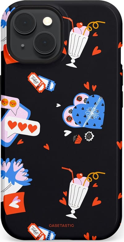 Casetastic Hoesje Geschikt voor Apple iPhone 15 Magsafe - Stijlvolle Beschermende Duo-layer Case - Liefdes Kaarten