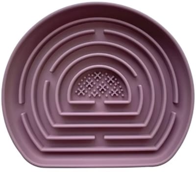 Rieba® Voerbak Hond - Likmat Hond – 20x19cm - Flexibele Silicone Hondenlikmat - Slowfeeder Hond – Anti Schrok Voerbak – Silicone Zuignappen – Pastel Roze
