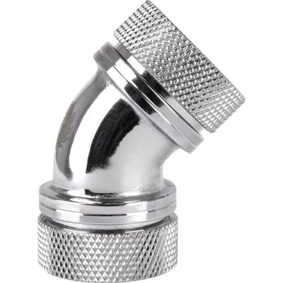Thermaltake Pacific G1/4 PETG Tube 45-Degree Dual Compression 16mm OD – Chrome Waterkoelinghoekverbinder