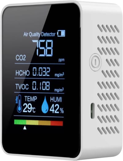 Luchtkwaliteitsmeter - Lucht Detector Tester - Binnenhuis Monitoring - Draagbaar Met Display - 5 x 10 x 5 cm