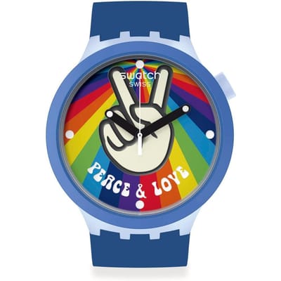 Swatch Big Bold Serie Kwarts Uurwerk 30m Waterdicht Horloge Unisex Horloges Meerkleurig SB03N105 Blue blue