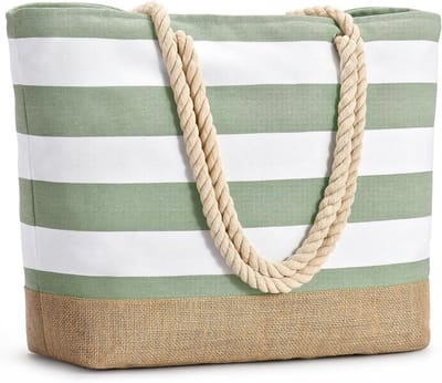 Grote waterdichte strandtas, opvouwbare shopper voor dames, multifunctionele sport- en badtas met rits