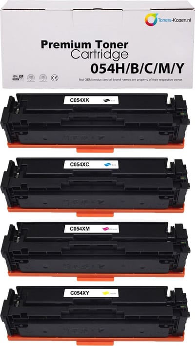 Canon 054H - Toner Multipack 4-delig - 1x Zwart, 1x Cyaan, 1x Magenta, 1x Geel - Huismerk Compatible - Geschikt voor Canon LBP 620C Canon LBP 621 Canon LBP 621CW Canon LBP 623 Canon LBP 623CW Canon MF 640 Canon MF 641 Canon MF 641CW Canon MF 643