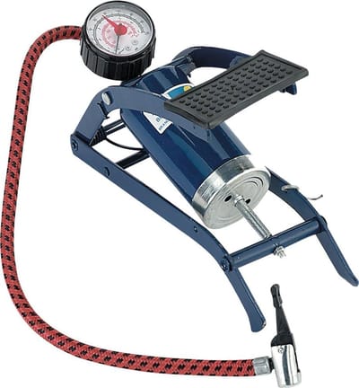 Voetpomp met meter - Bandenpomp - Onderhoud en noodgevallen - Antislip rubber pedaal - 7.5 x 9 x 25.5 cm