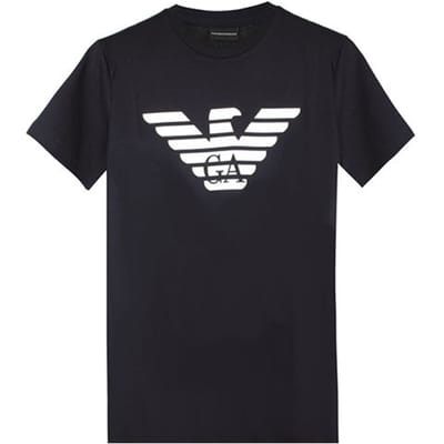 Emporio Armani T-shirt à manches courtes et col rond avec logo lettre imprimé Hommes T-shirts Bleu Marine 8N1T99-1JNQZ-0939-S S black