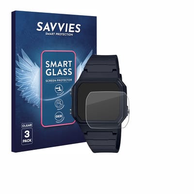 3 Stuks Savvies Screenprotector - geschikt voor Casio Unisex F-91W - beschermfolie glas transparant