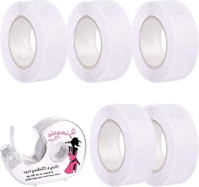 6 Rollen Dubbelzijdige Lingerie Band voor Kleding, Ondersteuning voor Jurken, Nipple Covers en Bra Pads, 30 Meter Wit