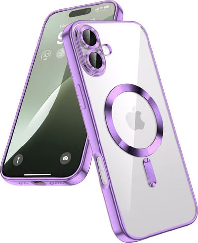 Hoesje Geschikt voor iPhone 16 Plus Hoesje - Geschikt voor MagSafe - Arara siliconen Backcover - Paars