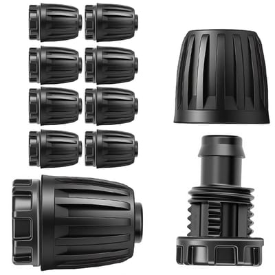 10 Stuks Eindstoppen met Weerhaken voor 1/2 Inch Druppelslangen - Perfect voor Tuinirrigatie, Gazononderhoud en Watervoorziening