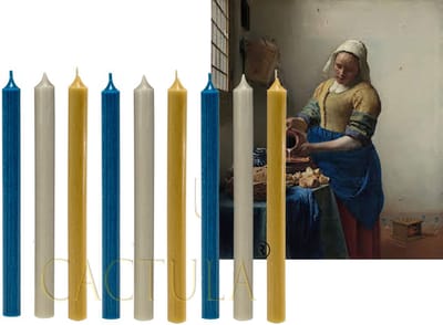 Cactula lange dinerkaarsen 28 cm in 3 kleuren | Melkmeisje van Vermeer