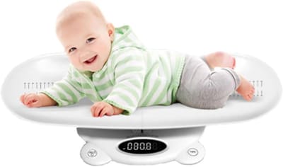 Babyweegschaal - Peuter weegschaal - Groei bijhouden - Groot LCD-scherm - 120 kg - Wit