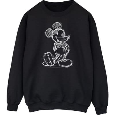 Disney Heren Mickey Mouse Sketch Kick Sweatshirt (Zwart)