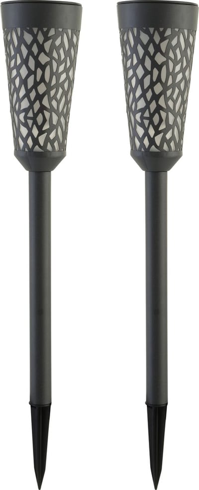 Luxform - 2x Solar Tuinfakkel - Swansea - LED - met Vlameffect - Werkend op zonne-energie - Set van 2 stuks