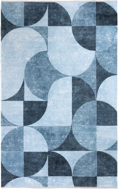 Kelim Trend Tapijt Woonkamer - Blauw - 120cm x 160cm - Modern Laagpolig Vloerkleed, Superzacht, Machinewasbaar, Non-slip
