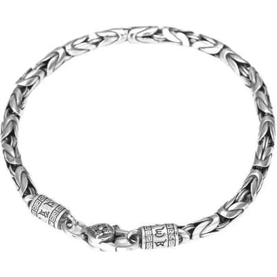 Nieuwe Veilige Gevlochten Heren Manchetarmband Retro Trendy Hip-hop Niche voor Vriend Cadeau Sieraden Accessoires 20cm gray