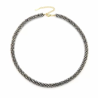 Bijoutheek Collier Kleine kralen Donker Paars
