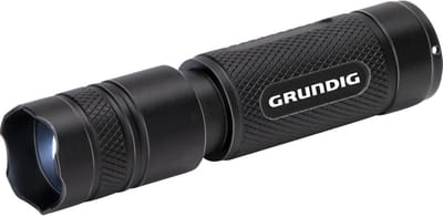 Grundig LED Zaklamp 400 Lumen - 10W - 200M Bereik - 3 Lichtstanden: Hoog, Laag, Pulserend - Zwart/Oranje