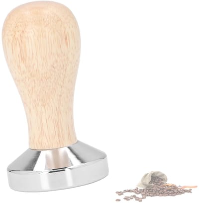Cosensi- Koffietamper - Roestvrij Staal - Houten Handvat - Verstelbaar - Afneembaar - 51 mm - Comfortabel Gebruik - Koffiepers