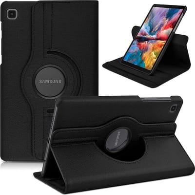Hoesje Geschikt Voor Samsung Galaxy Tab A7 Lite Hoes bookcase - Galaxy Tab A7 Lite hoes 8.7 360 draaibare case Hoesje - Zwart