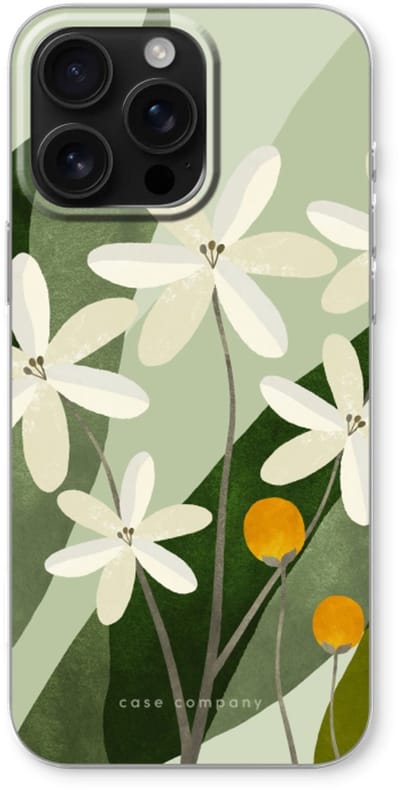 Case Company® - Hoesje geschikt voor iPhone 16 Pro Max hoesje - Ivory bloom - Soft Cover Telefoonhoesje - Bescherming aan alle Kanten en Schermrand