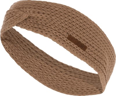 Knit Factory Joy Gebreide Dames Hoofdband - Haarband - Oorwarmers dames - Hoofdwarmer vrouwen - Hoofdband winter - Nude - Bruin - One Size