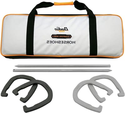 Hoefijzer Set - Outdoor Spel - Buiten Spelen - Gesmeed Staal Constructie - 225 ponden - Grijs/Zwart