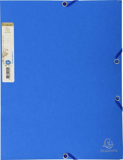 Exacompta 25x FOREVER® Elastomap 3 kleppen uit gerecycleerd karton 380g/m2 - A4 - Lichtblauw - 56982E