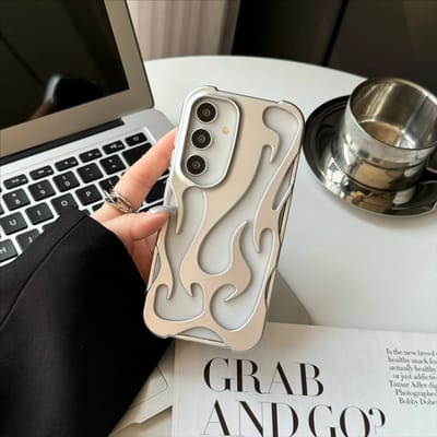 Nieuwe 3D Vlammenpatroon Hoesje Voor Samsung Galaxy S25 S24 S22 S23 Ultra A16 A55 A54 A06 A15 A14 Holle Dunne Schokbestendige zachte Cover For Galaxy S24
