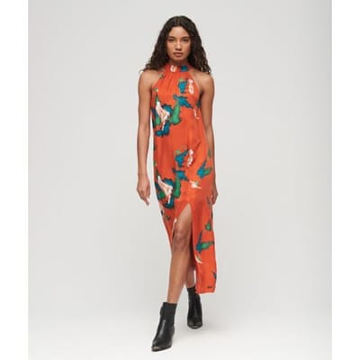 Superdry Maxi-jurk met Hoge Halslijn Rood Grootte: 36