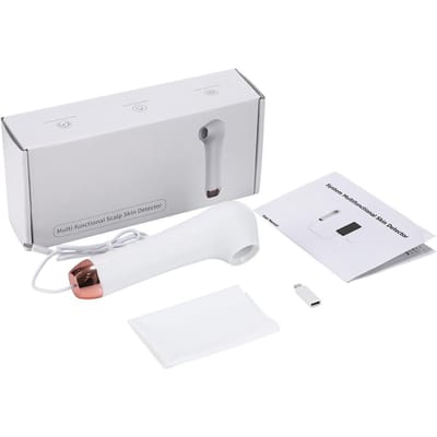 Détecteur Multifonctionnel de Follicules Pileux du Cuir Chevelu Analyseur de Peau HD Dermatoscope Loupe pour Connexion Téléphone Tablette