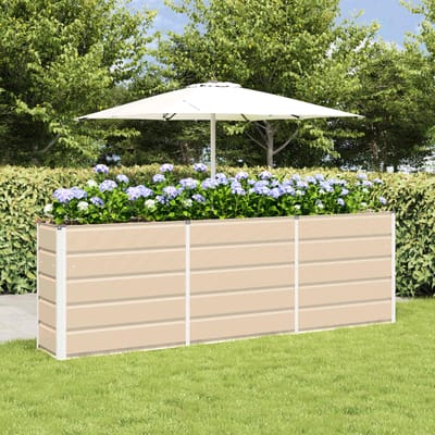 vidaXL - Plantenbak - Ivoor - 240 - x - 40 - x - 75 - cm - Staal