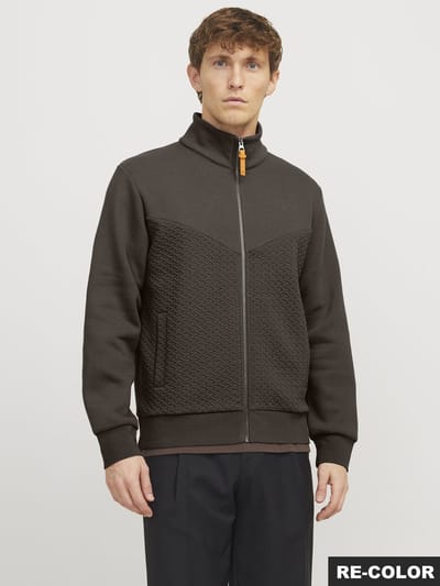 Jack & Jones Vest Jprblufrankie Sweat Zip High Neck 12275675 Black Olive Mannen Maat - M