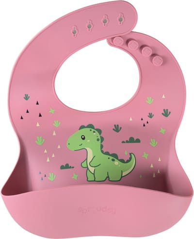 Sproudsy Slab Dino – Kraamcadeau – Kinderservies - Baby – Hot Pink