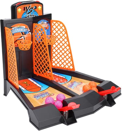Allecto - Basketball Shooting Game - 2-Persoons Tafelspel - Leuk voor Kinderen - Inclusief 6 Ballen - Ontwikkelt Motorische Vaardigheden - Perfect ...