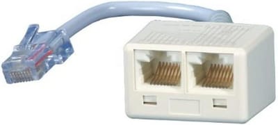 ISDN Adapter - ISDN Verloop - Netwerk Aansluiten - 2x WE8-R Poorten - 0.1 m - Parelmoerwit