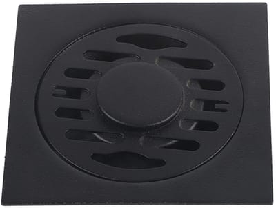 Cosensi- Doucheafvoer Roestvrij Staal - Vierkante Afvoerputje - Afvoerputje Wasmachine - Zwart Geplateerde Afwerking - Verwijderbaar Afdekrooster - Afmetingen 10 x 10 x 2,5 cm