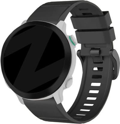 Bandz siliconen band met gesp geschikt voor Garmin Fenix 5 (Plus) / 6 (Pro) / 7 / 8 - 47mm / E / Forerunner 745 / 935 / 945 / 955 / 965 / Quatix 5-6-7 - Hoogwaardig siliconen smartwatch bandje - Silicone band met gespsluiting - zwart