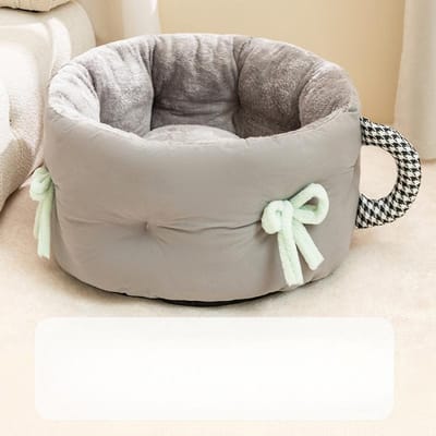 Nouveau Nid pour Chat Sommeil Profond Automne et Hiver Chaud Nid Rond Épaissi Lit pour Chiot Dormant Lit pour Chat Niche pour Animal de Compagnie Jas gray