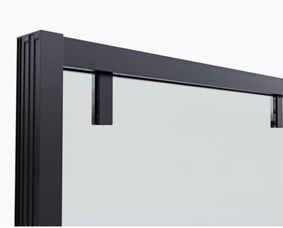 FugaFlow Efficiente Vetro Zijwand - 100x200cm - helder 8mm glas - zwart mat