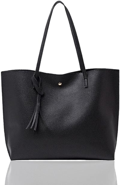Allecto - Zwarte Tote Bag met Binnenvak - Waterdichte Grote Handtas