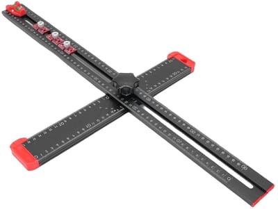 Verstelbare 4-in-1 Boor Positie Liniaal van 60 cm met Multi-hoek T-vierkant en 3 Sliders voor Houtbewerking en Precisiewerk