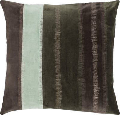Velvet Stripe Forest Groen Min Kussen | 50 X 50 | Sierkussen Voor Woonkamer Of Slaapkamer