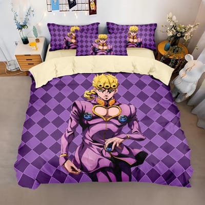 Anime JoJo Bizarre Beddengoedset,Avontuur Jotaro Kujo Beddengoedset,JoJo Dekbedovertrek Kussensloop Bed Kinderen Volwassene 180x210cm 3pcs