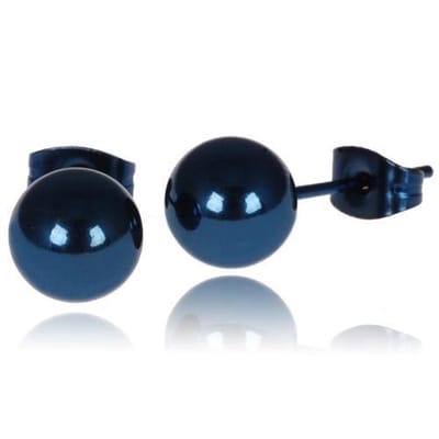 LGT Jewels Stud oorbellen Bol 6mm Blauw