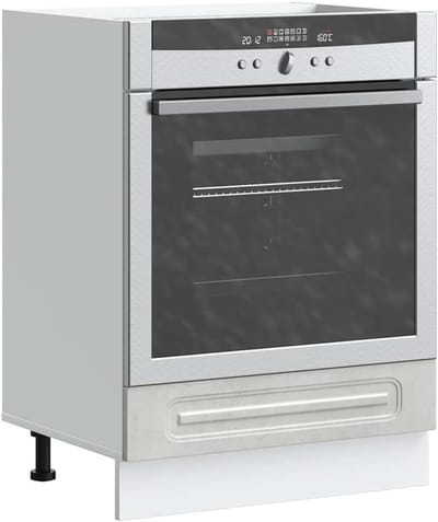 Fornuis Ombouwkast - Oven Meubel - Keuken Opbergen - Verstelbare Poten - 60 x 46 x 81.5 cm - Betongrijs