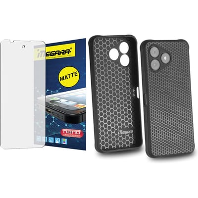 Matte Hybrid Glass for Hammer Blade VA 5G - 6.56  + Black TPU Case