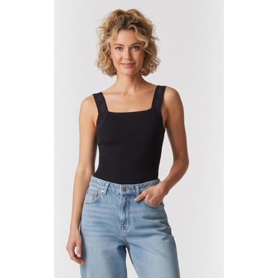 Karl Lagerfeld Logo Strap Knit Singlet Black Taglia: S | Canottiere Outlet | Donna | Nero