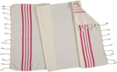 Lalay Kleine Hamamdoek Krem Sultan Natural Fuchsia 100x50cm - natural fuchsia - 100 - 50 - dunne katoenen handdoek - sneldrogende saunahanddoek (niet geschikt als lendendoek)